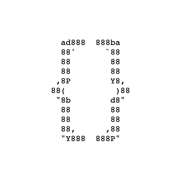 Text art made of ascii in the form of 2 curly brackets